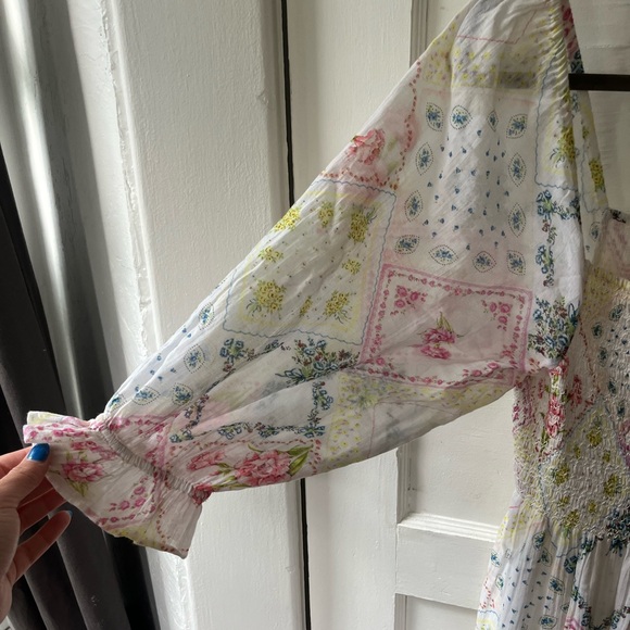 LoveShackFancy Pastel Floral Long Sleeve Dress - Picture 3 of 4